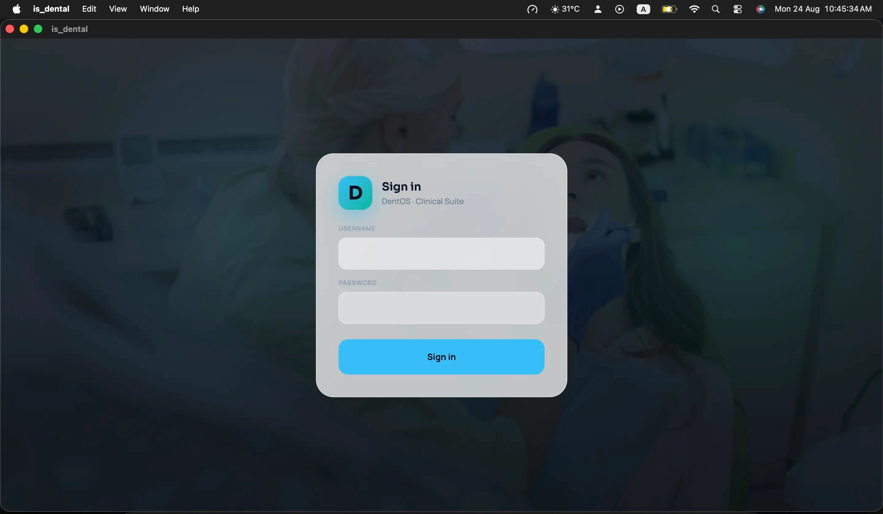 IS Dental patient records screen